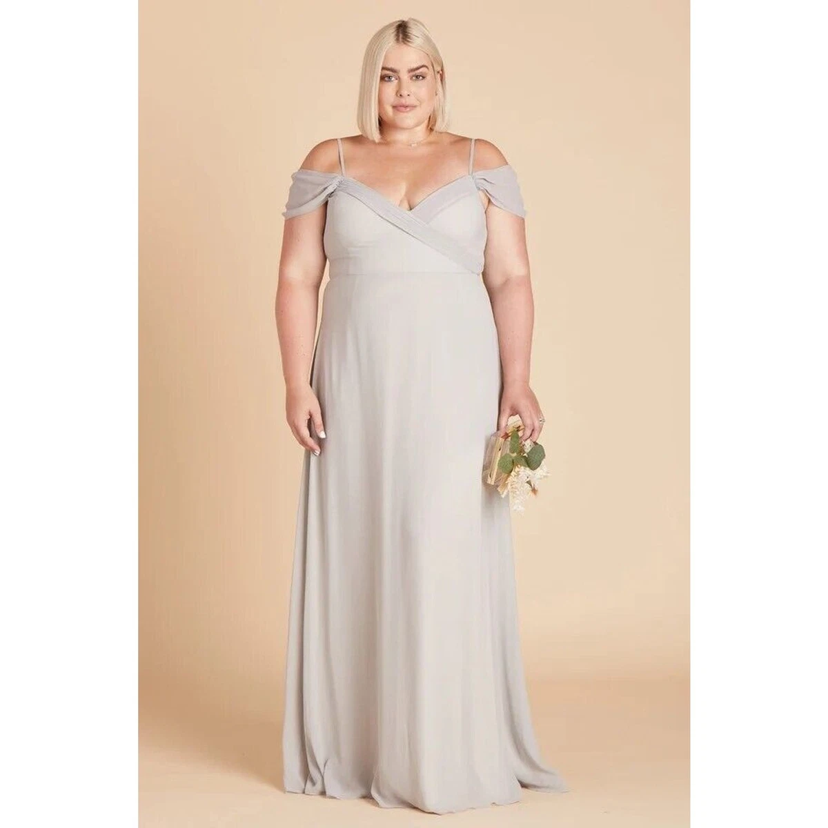 blue dress for baby girl V-Back Plus Size Chiffon Bridesmaid Dress main image 1