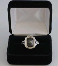 DESIGNER SIGNED BR SUN MARCASITES PAVÉ SET RING☆FILIGREE SCROLLING☆6.75 SIZE
