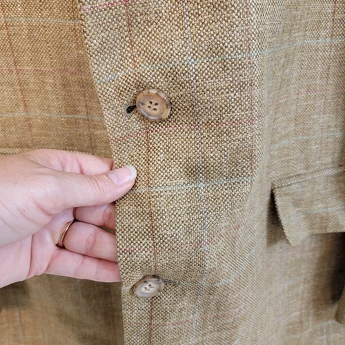 Vintage Brooks Brothers Mens Size 46 Long Wool Linen Camal Color Blazer Jacket - Picture 8 of 15