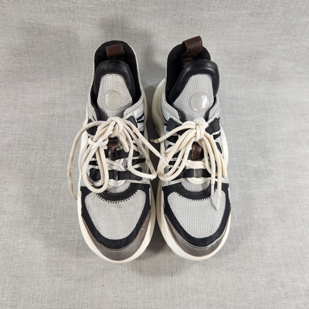 LOUIS VUITTON LV Arclight Womens Sneakers Shoes Size Black White Lace Up