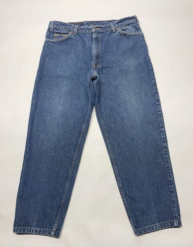 VTG 90s Levis 550 Relaxed Tapered Orange Tab Blue Jeans 38x30 (actual 36x27) ‘94 - Picture 2 of 17