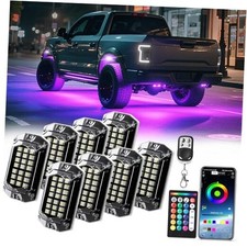 8 Pods Full Angle LED Rock Lights for Truck ATV UTV RZR SXS Jeeps 8Pods RGBW