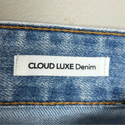 Pantalones de mezclilla Oat New York para mujer 10 azules tiro alto pierna ancha tobillo nube lujo - Imagen 12 de 16