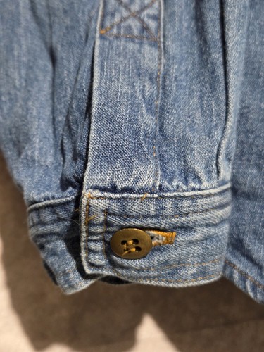 Vintage Coldwater Creek Jeansbluse Langarm Baumwolle Knopfleiste 14P - Bild 2 von 8