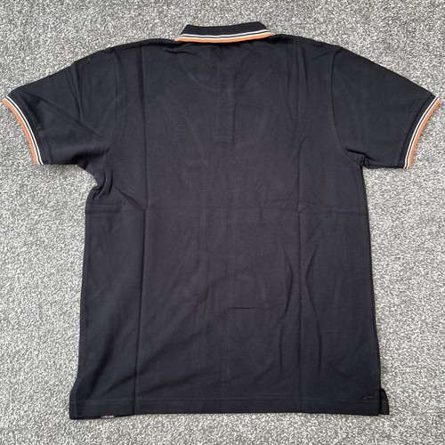 Mens Trojan Signature Black & Orange Pique Polo Shirt TC-1009 - Size Large - Picture 2 of 9
