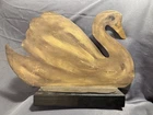 Vintage Folk Art Painted Tin Swan Decoy Signed & Dated Diana Mihaltse