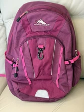 High Sierra Burgundy Backpack With Cushioned Back And Computer Pouch.