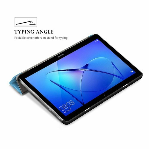 For Huawei MediaPad T3 10 9.6" 8" 7" T5 10.1 Leather Case Hard Shell Smart Cover - Afbeelding 5 van 12