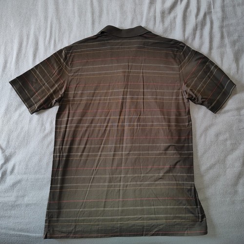Tiger Woods Golf Polo - Men's Size Large - Brown w/Red,White,Yellow Stripes - Picture 5 of 6