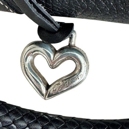 Bolso cubo de hombro Brighton Stacey negro cocodrilo cuero en relieve asas trenzadas - Imagen 10 de 11