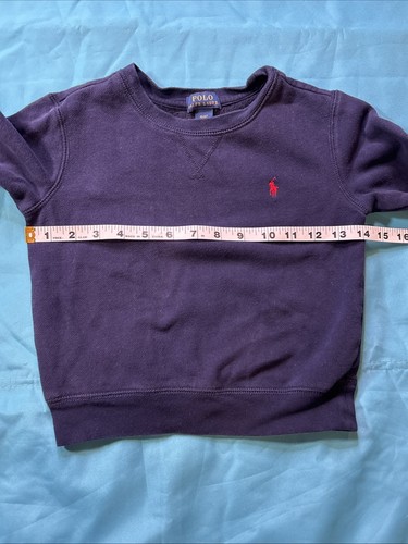 Polo Ralph Lauren Crew Neck Pullover Sweatshirt Youth Size 4T Navy Blue - Picture 11 of 12