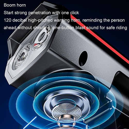 Super Bright LED Solar Bicycle Headlight Bike Lamp Rechargeable With Horn T4P7 - Picture 14 of 24