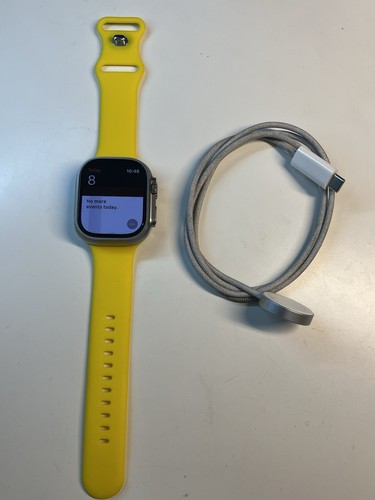 Apple Watch (Ultra 2) 49mm Natural Titanium (LTE) w/ Yellow Band - Excellent