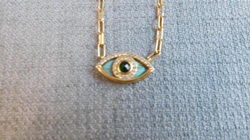 Vintage Sterling Silver Eye Necklace Designer Logo India #044-N - Picture 4 of 9