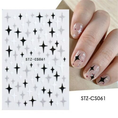 Sticker Swirl Geometry Nails Print on Cow Decal Line Nail Manicure 3D Charms - Picture 15 of 30
