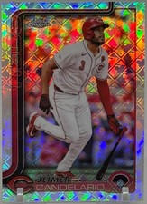 2025 Topps Chrome Logofractor Jeimer Candelario Refractor #85 Cincinnati Reds