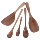 5pcs/Set Holzlöffel Suppe Löffel Reis Küche Kochen Kochgeschichte Holzschaufel