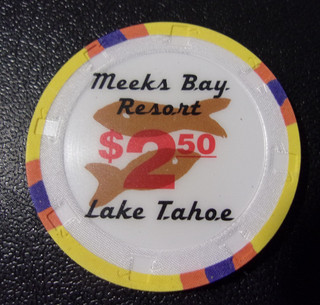 MEEKS BAY RESORT CASINO $2.50 hotel casino gaming poker chip Lake Tahoe NV