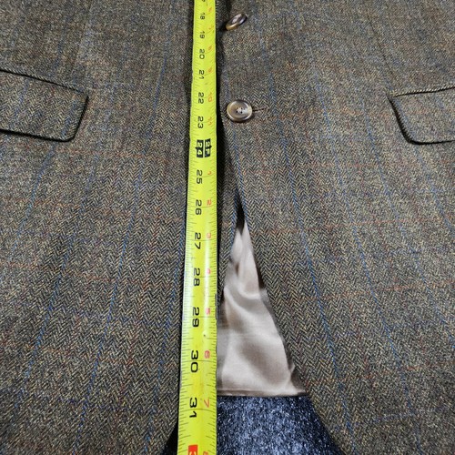 Vintage Chaps Ralph Lauren Blazer Herren 46R Braun Fischgrät Lammwolle Sport Mantel - Bild 15 von 17