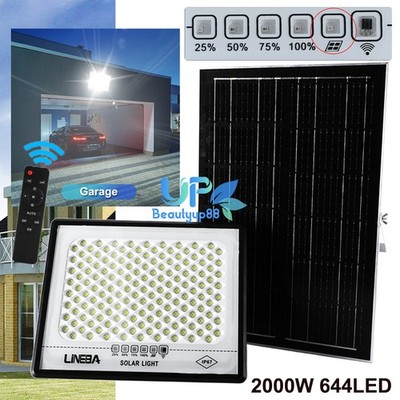 Commercial 2000W 644LEDs Solar Street Light Dusk-to-Dawn IP67 Outdoor Road Lamp