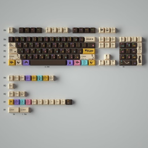 Mintcaps PBT Japanese Brown keycap Set 129 Keys Cherry Profile Cute - 第 2/8 張圖片