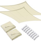 Sun Shade Sail 10x13 Ft 97% UV Block Rectangle Canopy Outdoor Pool Beige 2 Packs
