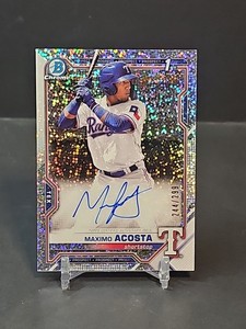 2021 Bowman Chrome 1st Speckle Refractor Auto Maximo Acosta 244/299 CPA-MA