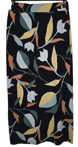 Falda Liz Claiborne Negra Multicolor Elástica Talla Mediana ¡NUEVA CON ETIQUETAS! - Imagen 2 de 4