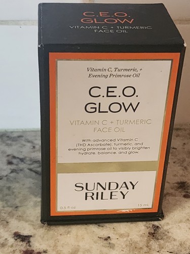 C.E.O. GLOW Sunday Riley Vitamin C + Kurkuma Gesichtsöl 0,5 Unzen 15 ml BRANDNEU, EU - Bild 3 von 10