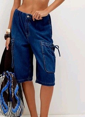 Free People We The Free XS Marty Pull On Crop Elastic Waist Cargo