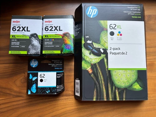 HP 62XL Tri color & Black Printer Ink  Meijer brand 62XL Color & Black -UNOPENED