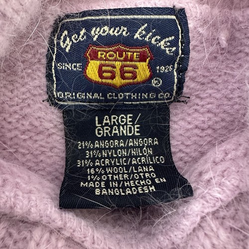 Route 66 VTG Womans Angora Wool Blend Knit Turtleneck Sweater lilac L READ - Picture 2 of 9