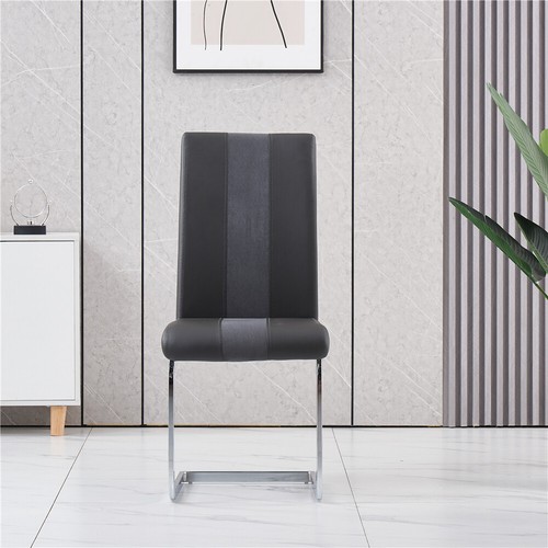 Dining Chairs 2/4pcs Modern Leather High Back Sturdy Chrome Legs Office/Cafe UK - Picture 5 of 15