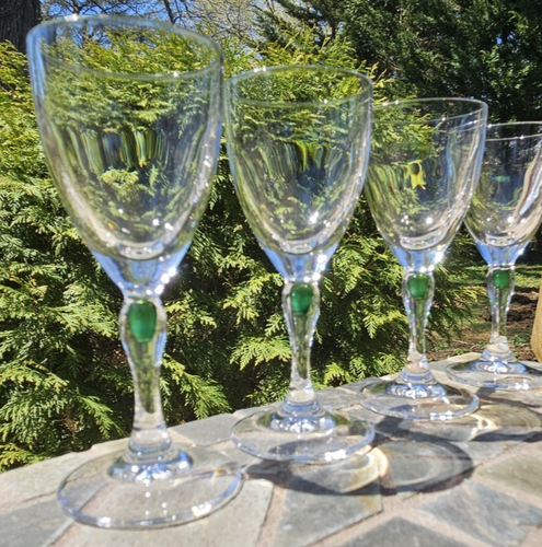 6 SELTENE Cristal d'Arques Venise Smaragdgrün Träne Cordial Gläser 4-5/8" 1,7 - Bild 8 von 23