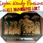 Ceylon Kandy Procession Wall hanging Art gold design glass framed hanging Luck