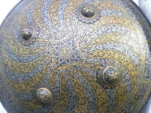INCREDIBLE PERSIAN WARRIOR SHIELD DENSE FLOWERING CALLIGRAPHY - Picture 2 of 7