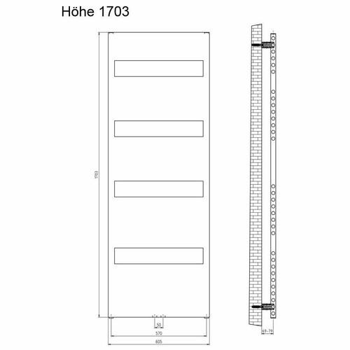 SCHULTE Badheizkörper TURIN Wohnheizkörper Designheizkörper anthrazit / weiß - Bild 5 von 7