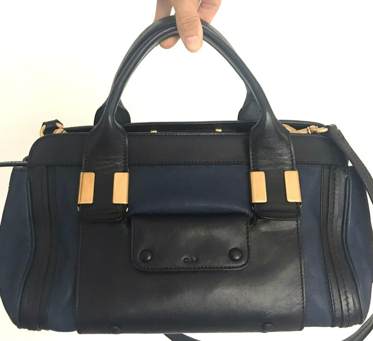 Navy blue chloe bag sale