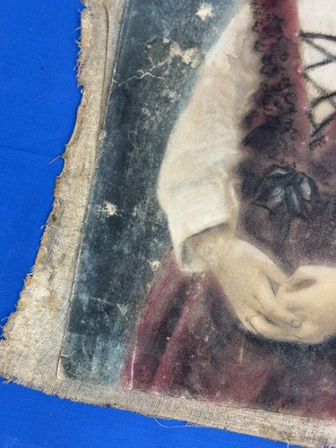 C.1885 Pastello vittoriano di giovane ragazza con anello ~ carta su tela, senza barella - Foto 7 di 8