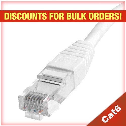 Skyline™ 8-Conductor 24 AWG RJ45 Cat6 Ethernet Patch Cable (1ft, White) - Picture 1 of 7