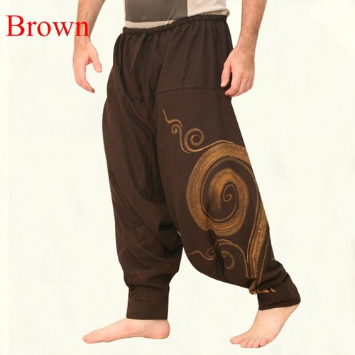 Men Loose Yoga Harem Pants Breathable Gypsy Boho Hippie Aladdin Baggy Trousers - Picture 13 of 32