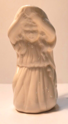 Beleek Ireland  Woman Figural Creamer Small Pitcher Bone China Jug 5'' Tall 