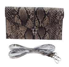 SONDRA ROBERTS Convertible Faux Embossed Snake Skin Crossbody / Clutch Bag