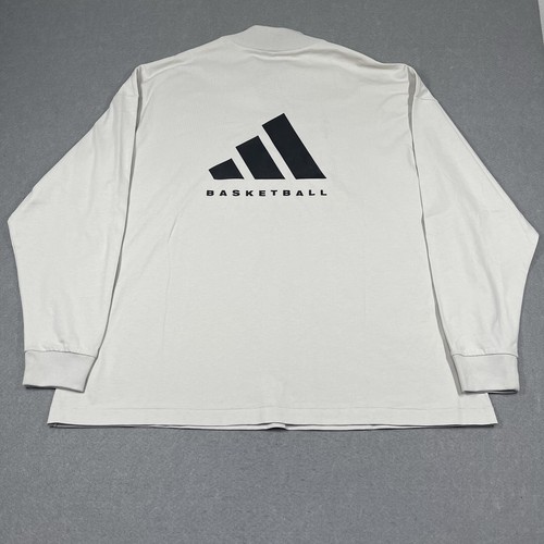Felpa Adidas uomo XL talco bianca logo grafico oversize girocollo ampio nuova con etichetta - Foto 1 di 11