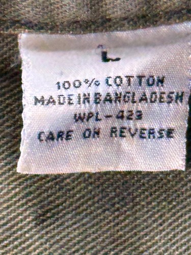 Vintage Levi’s Loose Fit Button Up Long Sleeve Shirt Military Patch Green Size L - Picture 9 of 18