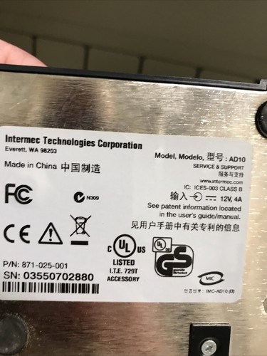 Intermec Dock For CN3 CN4 Single Dock AD10 With Power Supply. - Picture 3 of 4
