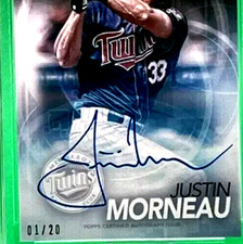 🟩JUSTIN MORNEAU🟩 2021 TOPPS TRANS VIP AUTO SSP #TPA-JM № 01/20 ⫸ LETS-BID-NOW⫷