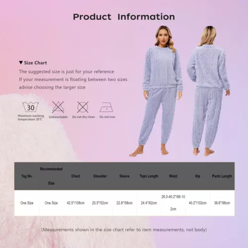 Womens Pajamas Set New Year Sleepwear Solid Color Homewear Elastic Waistband - Picture 78 of 79