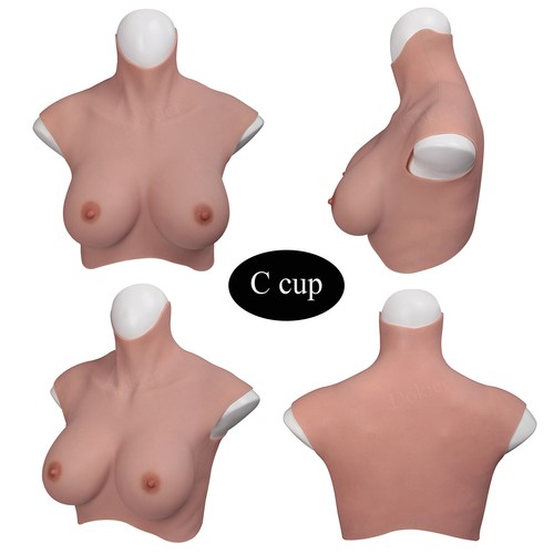 plus B-K Cup Silicone Breast Forms Breastplate Fake Boobs With Veins cosplay - Picture 6 of 18
