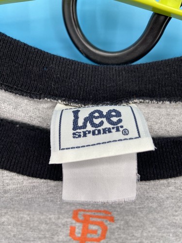 VTG San Francisco Giants Baseball Shirt Mens XL Gray Black 3/4 Sleeve Raglan LEE - Imagen 5 de 9